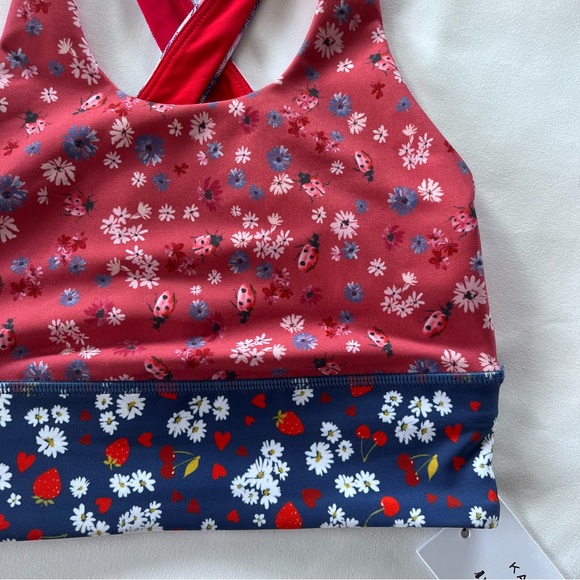 Anthropologie X Kachel• Floral Contrast Sports Bra - Picture 8 of 14